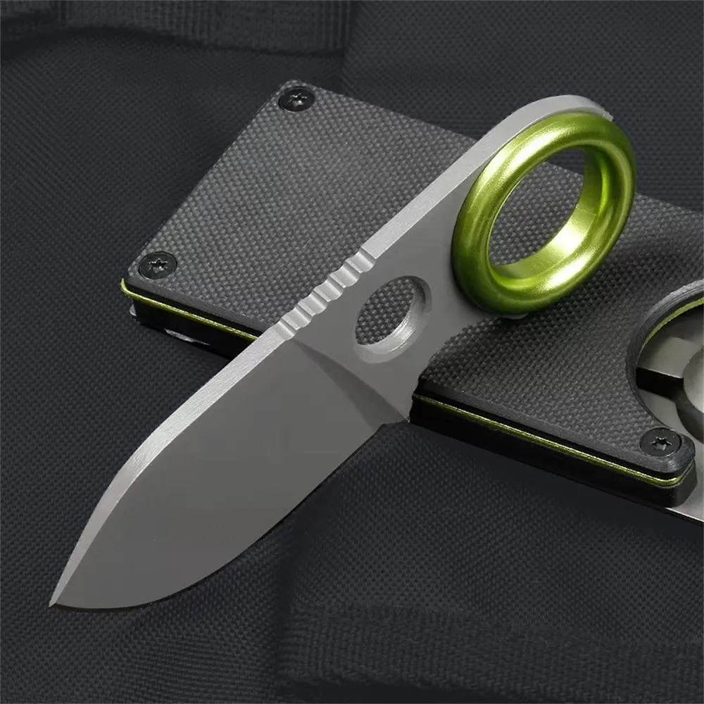 Everyday Carry (Edc) Knife - Mini-ringmes met vast mes, roestvrijstalen zakmes,