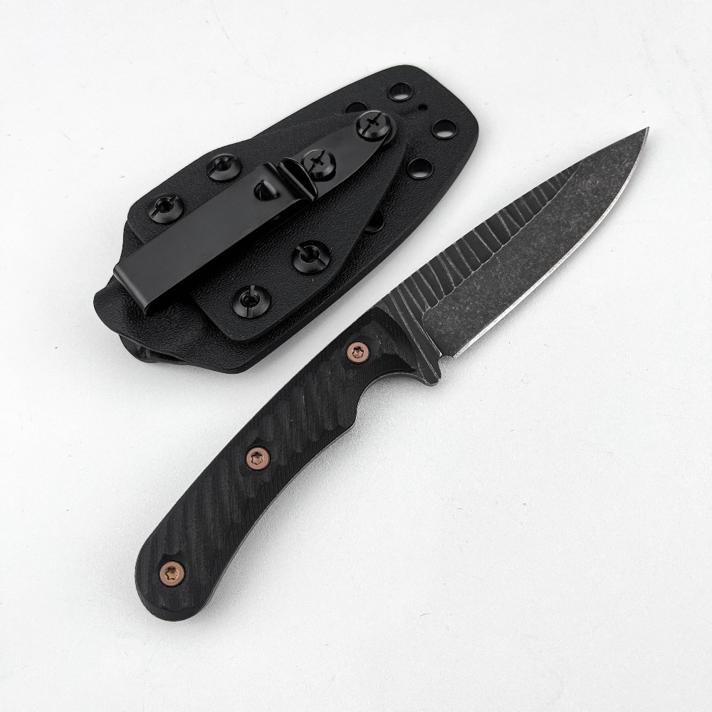 Edc Concealed Carry Knife - Volledig geïntegreerd bushcraftmes met D2-lemmet, antislip