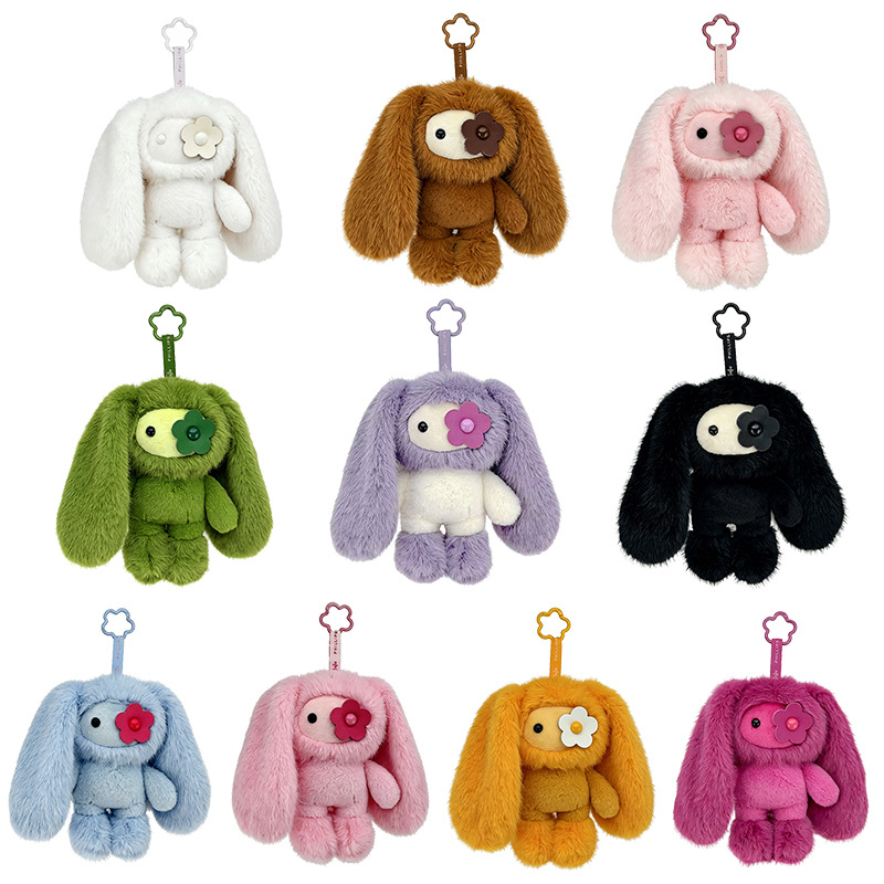 Carabiner Keychain - 18cm Schattig Juju Konijn Pluche Sleutelhanger