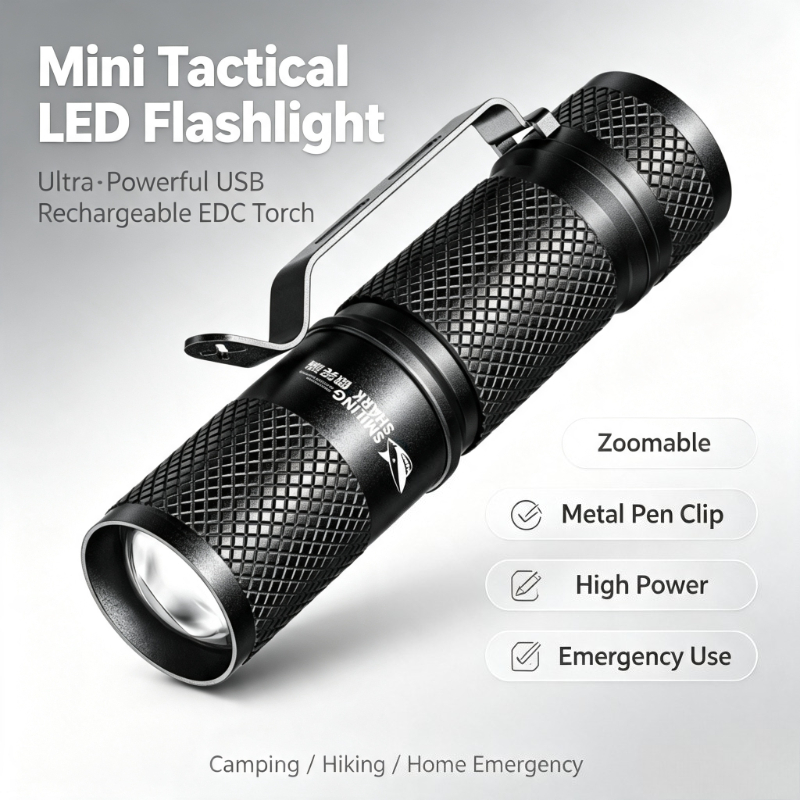 Edc (Every Day Carry - SMILING SHARK Ultra-Krachtige Mini Tactische LED