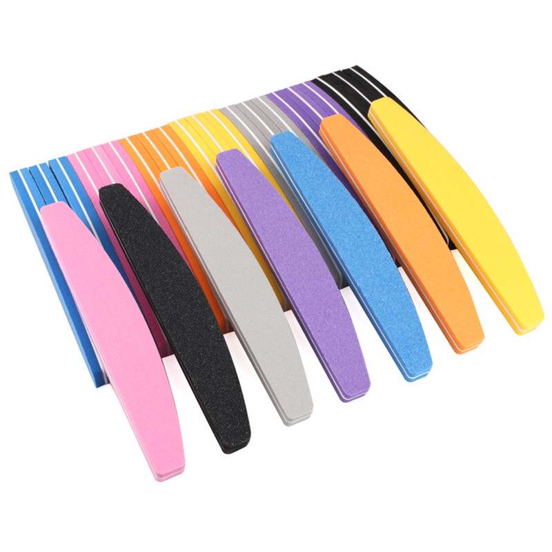 Nail File Titanium - 10/50 Stuks Bootvormige Spons Nagelvijlen 100/180
