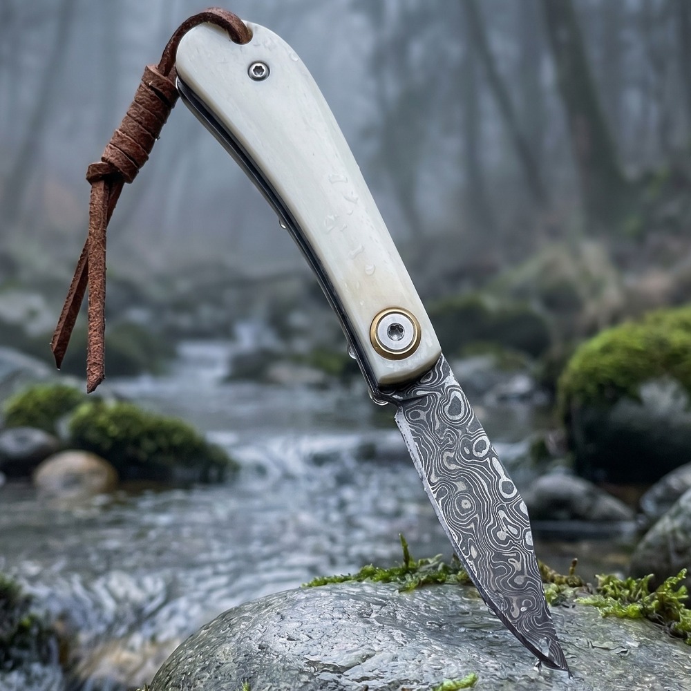 Edc Concealed Carry Knife - Outdoor vouwmes met handvat van ossenbeen,
