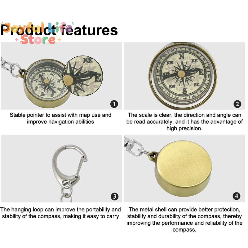 Compass Keychain Mini - Hot Sale Klimuitrusting Sleutelhanger Vintage Gereedschap