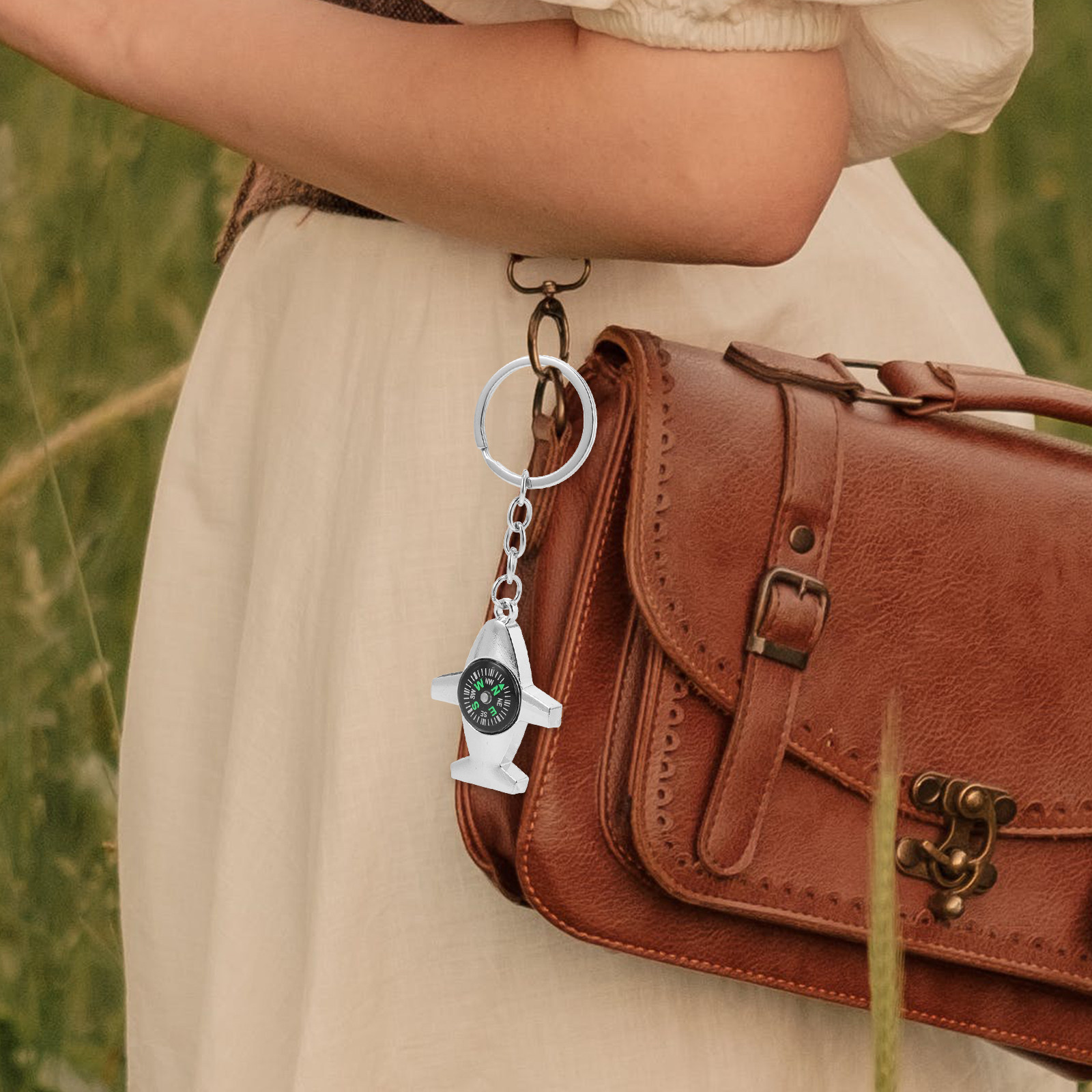 Compass Keychain Mini - 2 stuks mini-kompas sleutelhanger voor wandelen,