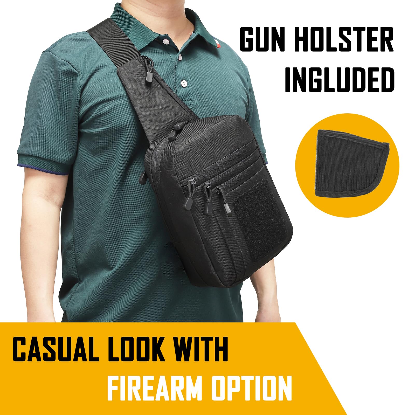 Appendix Carry Edc - Verborgen draagtas Crossbodytas voor heren, Ccw