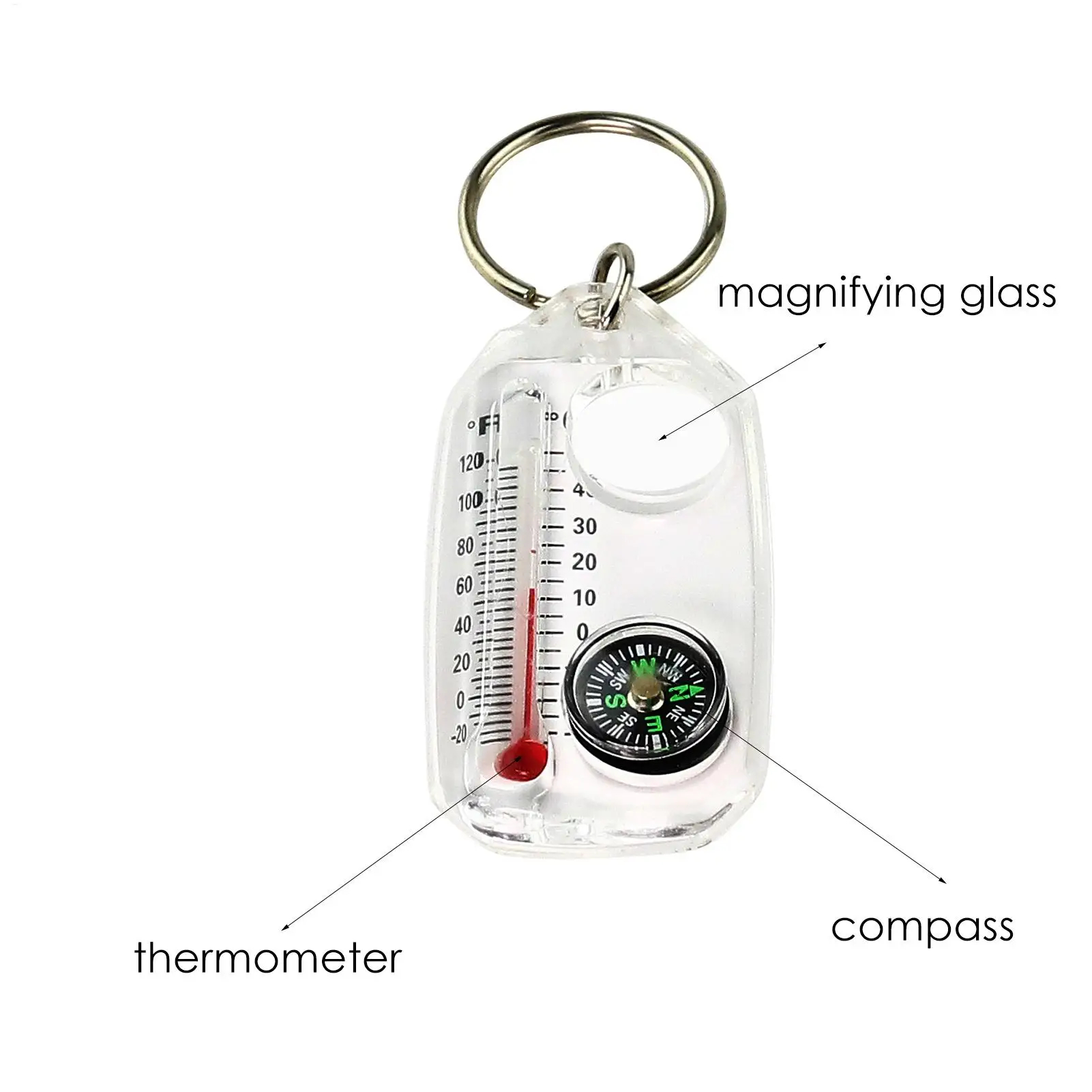 1pc Multifunctionele mini-sleu - Compass Keychain Mini recensie en prijs