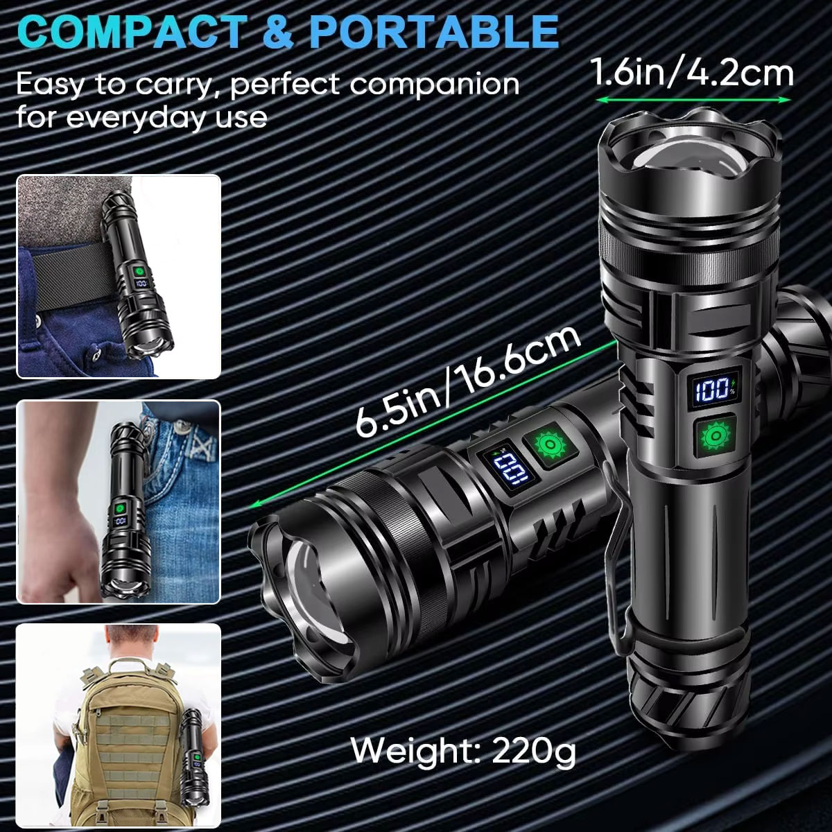 High Power LED-zaklamp USB opl - Edc Carry Pen recensie en prijs
