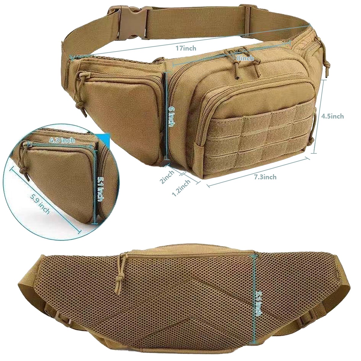MOLLE Tactische Verborgen Draa - Edc Concealed Carry Fanny Pack recensie en prijs